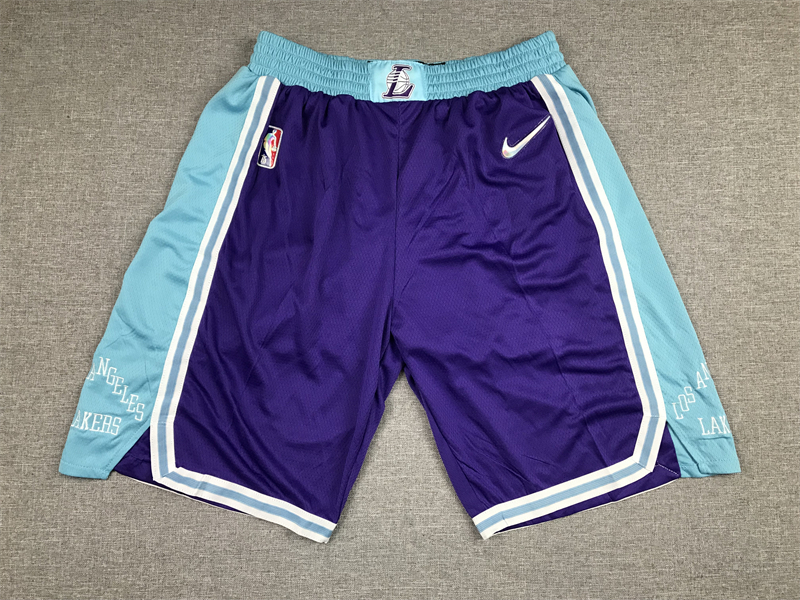 Men 2022 NBA Los Angeles Lakers blue shorts->boston red sox->MLB Jersey